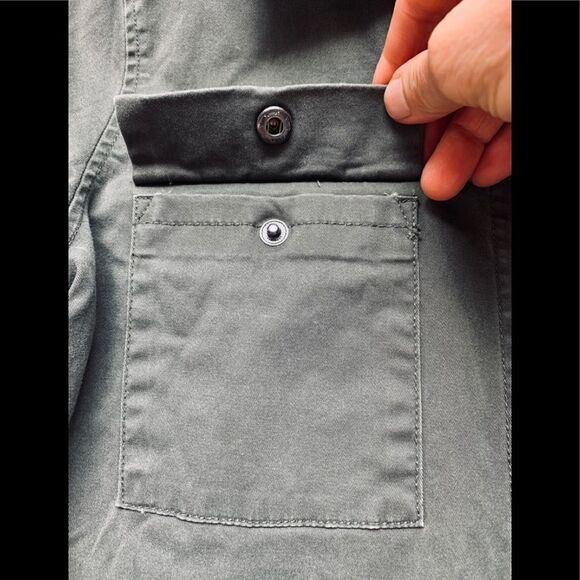 A New Day olive long sleeve denim jacket, almost new. Sequin decorated pockets,M - Picture 4 of 10